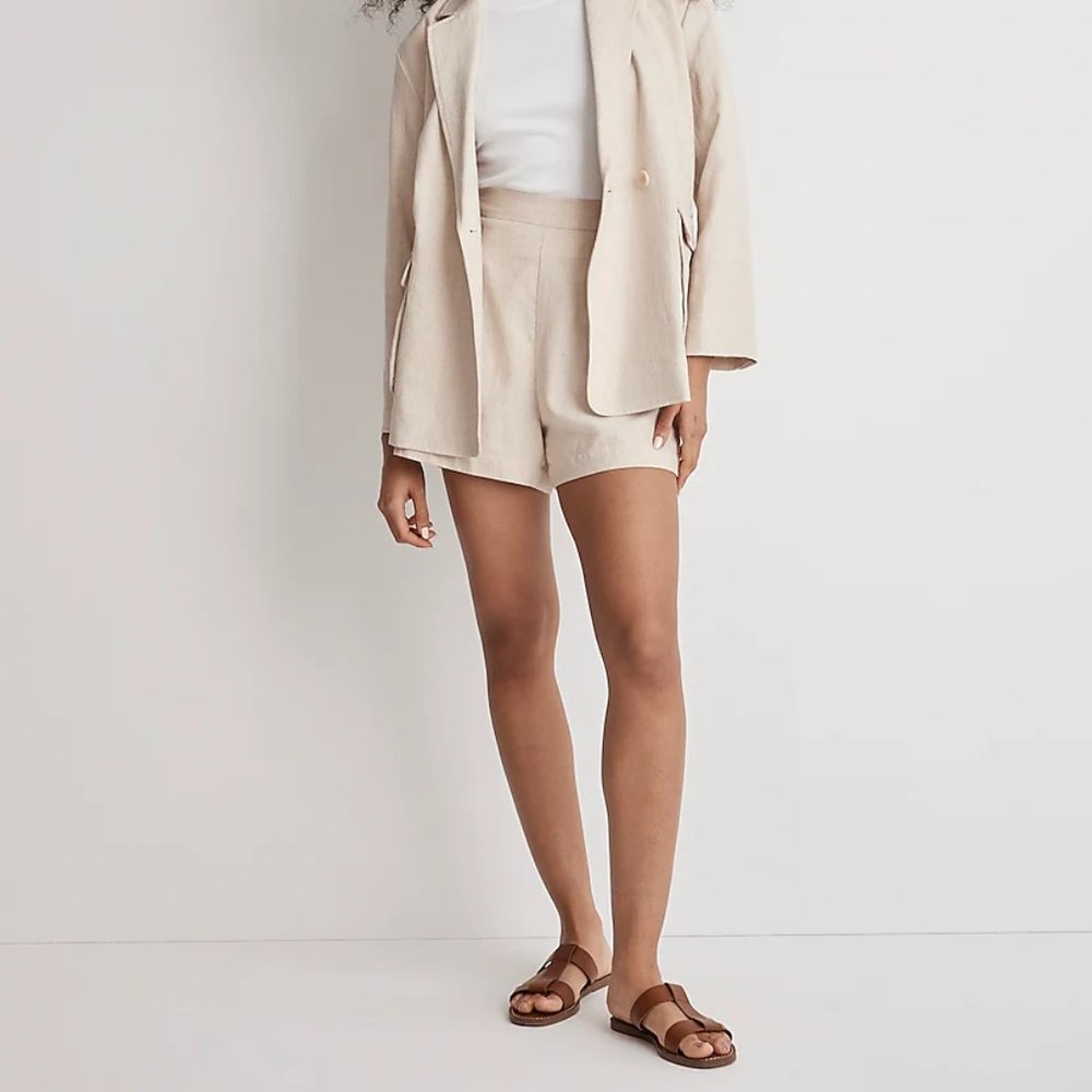 Madewell Clean Pull-On Shorts in Linen-Cotton: Size Medium